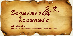 Branimirka Krsmanić vizit kartica